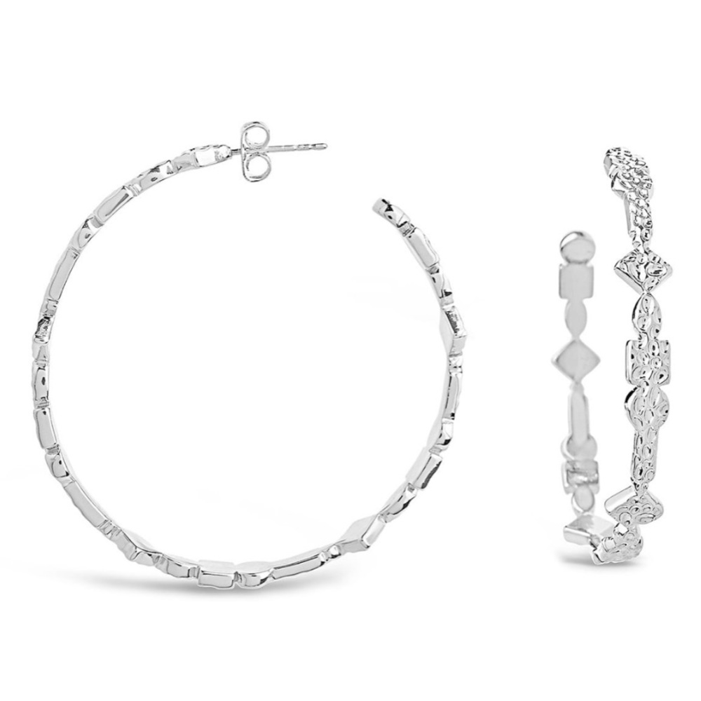Sterling Forever Rhodium Plated 50mm Hoop Earrings